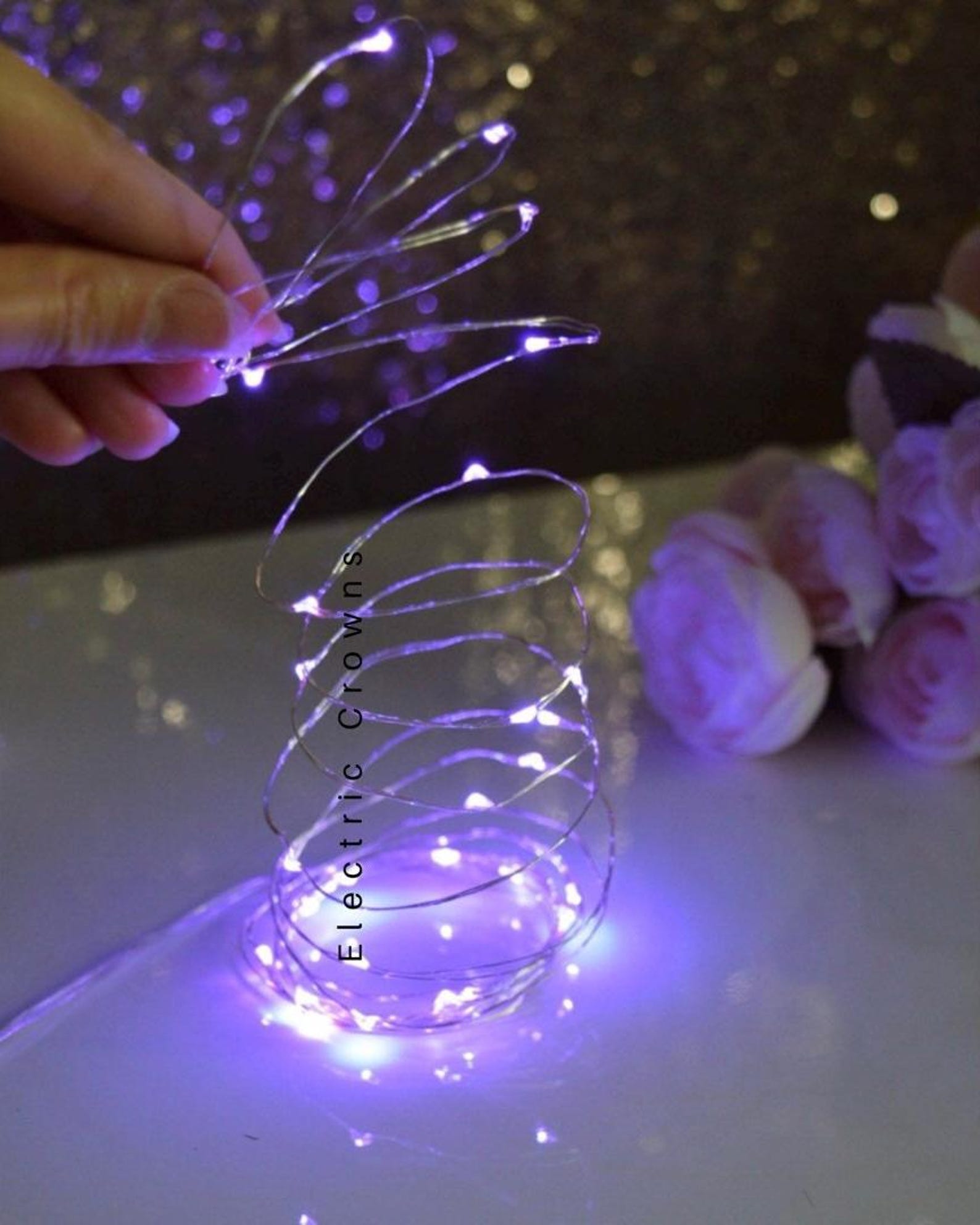 Purple Fairy Lights Graduation Party Purple Wedding Lilac Wedding Decor Mini String Lights 3ft 6ft 9ft Waterproof FREE Batteries