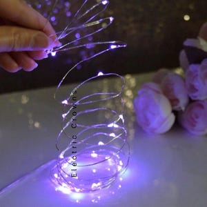 Purple Fairy Lights, Graduation Party, Purple Wedding, Lilac Wedding Decor, Mini String Lights, 3ft, 6ft, 9ft, Waterproof, FREE Batteries!