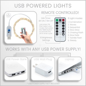 String Lights, Home Decor Gift, Dimmable, Lights with Timer, USB Fairy Lights with Remote, 8 Twinkle Modes, 16ft, 33ft, 10m, Universal Plug! image 4