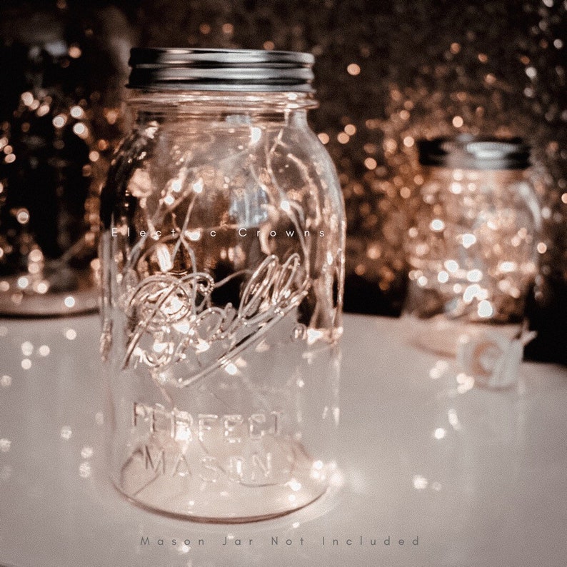 Wedding, Fairy lights, Rustic Wedding Decor, Wedding Centerpiece Lights, Mason Jar Lighting, Copper Wire Lights, Battery included *No Jar