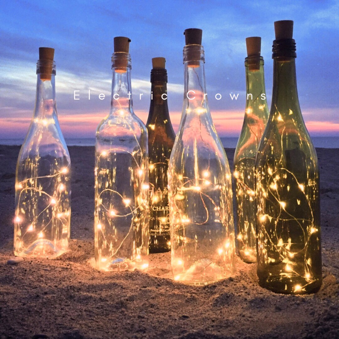 tapa de la lámpara para botellas de vino Cubeta de hielo para fiestas decoración de champán color : corona ABS tapón de la botella cubo de hielo para fiesta/boda 14 luces LED de corona dorada 