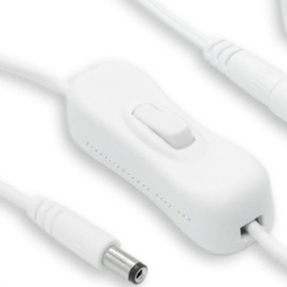 Ein-Aus-Schalter, für Lichterketten, Nur für Plug-In-Lichter, Stecker auf Weiblich, DC-Stecker, 3V- 12V, weißer Kippschalter (nur Schalter)