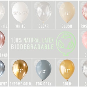 Pearl White Balloons, 12 inch, Biodegradable, Eco-friendly, Indoor & Outdoor, Wedding Balloons, Pink, Lavender, Blush, Gold, Silver, Latex image 2