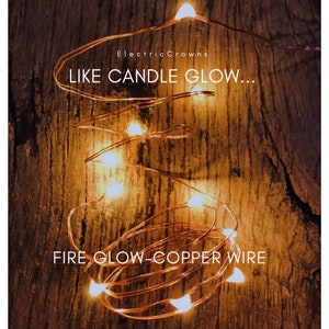 Copper Wire Fairy Lights, Patio String Lights, Rustic Wedding, Barn Wedding, Wedding Lighting, Warm White, PLUG, Battery Operated, 13ft-65ft image 8