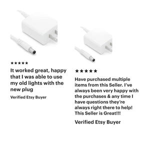 Power Supply for LED string lights, 3v Plug, 5v Plug, 12v Plug, Plug with DC male end, White, US Outlet (Power source only) image 2