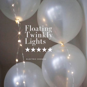 LED Balloon Lights, Light Up Balloons, Wedding Balloons, Bridal Shower Decor, White Balloons, Fairy Lights, 12", 17", Full Twinkle Effect!