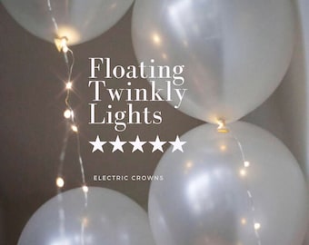 LED Balloon Lights, Light Up Balloons, Wedding Balloons, Bridal Shower Decor, White Balloons, Fairy Lights, 12", 17", Full Twinkle Effect!