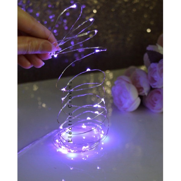 Purple Fairy Lights, Graduation Party, Purple Wedding, Lilac Wedding Decor, Mini String Lights, 3ft, 6ft, 9ft, Waterproof, FREE Batteries!