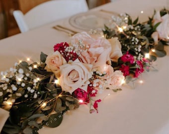 Décoration de table de mariage, lumières de table de mariage, décoration de table pour gâteaux, table à desserts, lumières scintillantes de fête, pile, guirlande lumineuse de 4 m, 6 m, 10 m