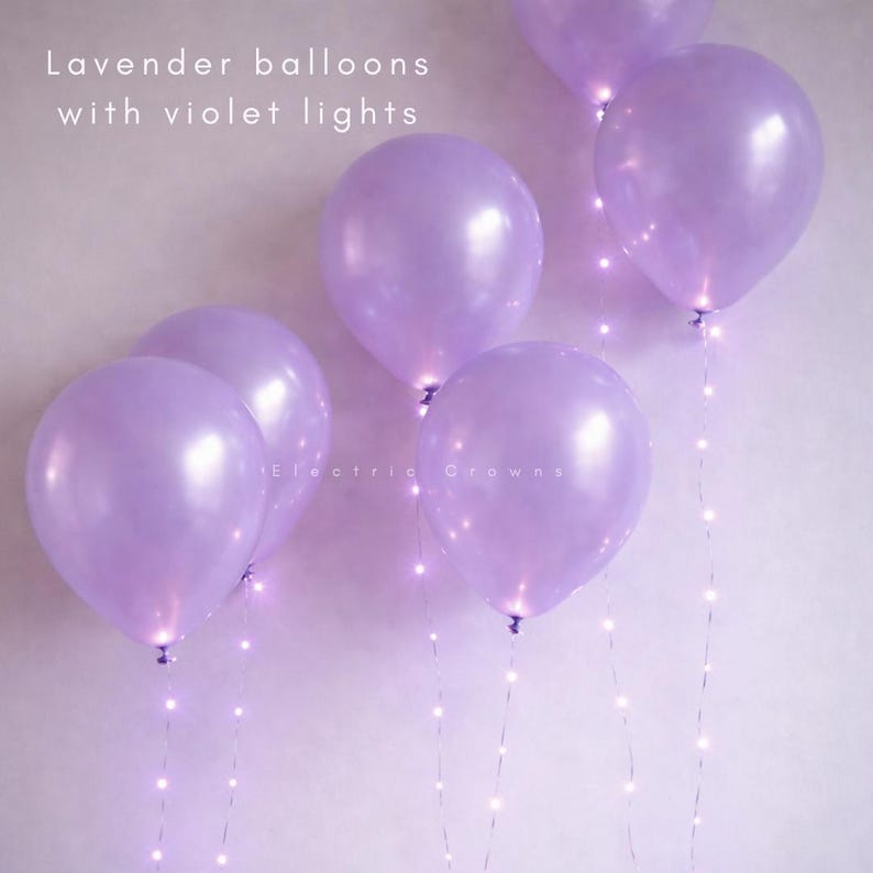 Anniversary Party Decor, Anniversary Balloons, 50th Anniversary, Wedding Balloons, Gold, Silver, 12", 17", Balloons with Floating Lights! 12" Pearl Lavender