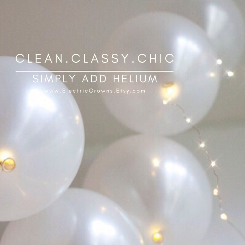 Hen Party Decor, Hen Party Balloons, Bridal Shower Decor, Bachelorette Party, Desert Table, Cake Table, Candy Bar, Floating Fairy Lights 12" Pearl White