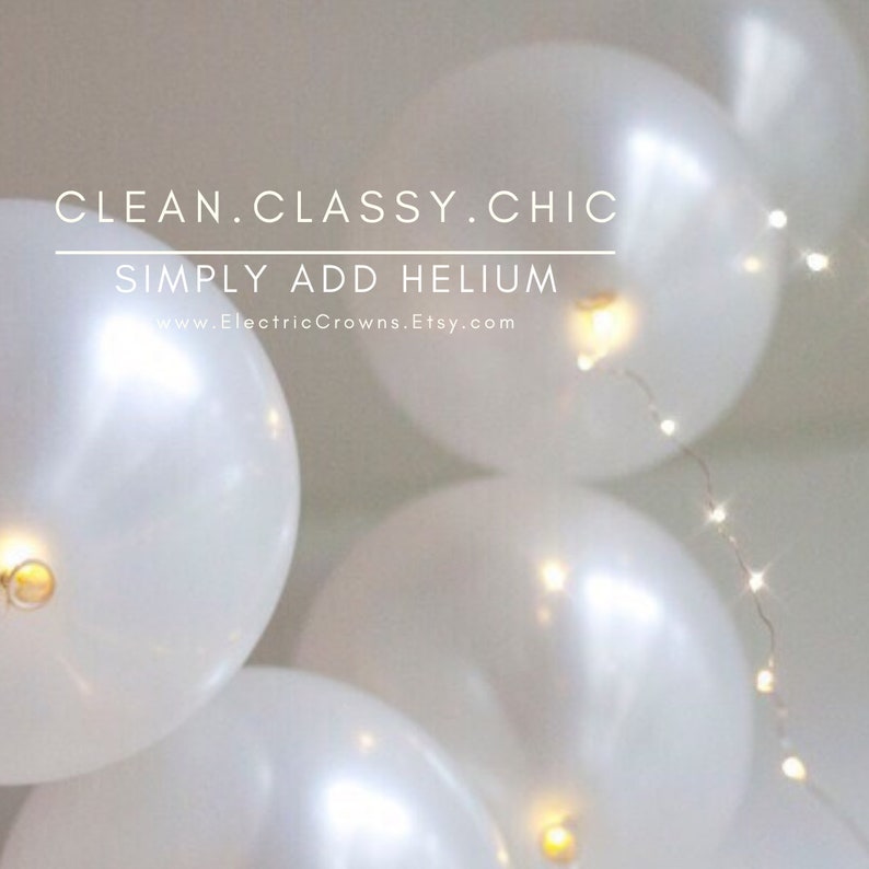 Wedding Balloons, Wedding Decor, Wedding Reception Decor, Balloons with Lights, White Balloons, Sage, String Lights, 27 Colors, 12 17 image 2