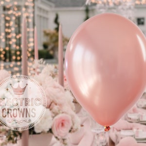 Rose Gold Balloons, Blush Party Decorations, 12 inch, Wedding Decor, Bridal Shower Decor, Indoor & Outdoor, Wedding Balloons, Natural Latex