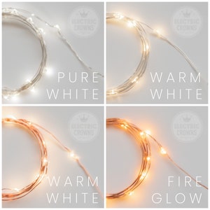 8 PACK Lights! 3ft, 1m, Fairy Lights, Copper String Lights, Decorative Lights, Winter Wedding Decor, Very Warm, Pure White, Get 1 FREE!