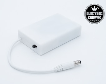 AA Battery Pack with Switch, On off Switch, 3 x AA Batteries, DC Male end, White, Portable, Battery Holder, 4.5v