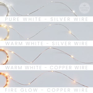 Copper Wire Fairy Lights, Patio String Lights, Rustic Wedding, Barn Wedding, Wedding Lighting, Warm White, PLUG, Battery Operated, 13ft-65ft image 5