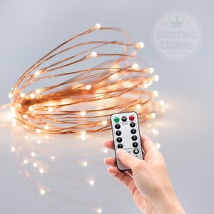 String Lights, Home Decor Gift, Dimmable, Lights with Timer, USB Fairy Lights with Remote, 8 Twinkle Modes, 16ft, 33ft, 10m, Universal Plug! WARMWHITE-CopperWire