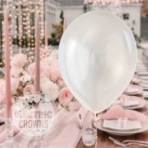 Pearl White Balloons, 12 inch, Biodegradable, Eco-friendly, Indoor & Outdoor, Wedding Balloons, Pink, Lavender, Blush, Gold, Silver, Latex PEARL WHITE