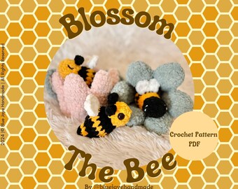 Motif au crochet Blossom l'abeille | Motif abeille et fleur amigurumi