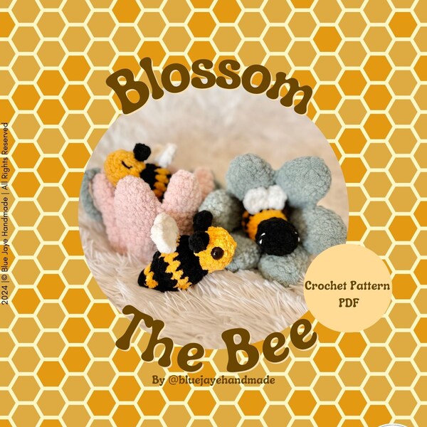 Blossom The Bee Häkelanleitung | Amigurumi Biene und Blumen Muster