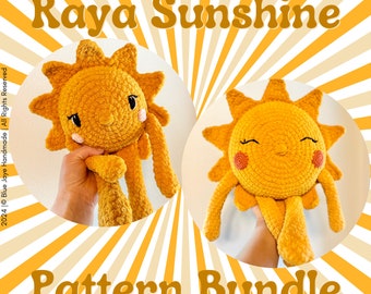 Raya Sunshine Häkelanleitungen-Bundle (mit Raya + kleine Raya) | Amigurumi Sonnenmuster