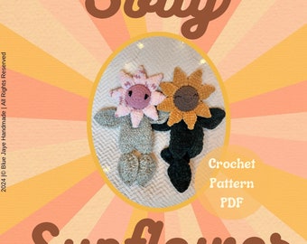 Solly Sunflower Crochet Pattern | Sunflower Snuggler Lovey Amigurumi Pattern | Whimsical Flower Crochet Pattern