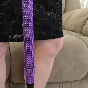 Purple Rhinestone Folding Cane Mobility Aid Sparkly Bling Multiple Sclerosis Balance Issues Post Surgery Gift Grandma Grandpa Mom Dad image 4