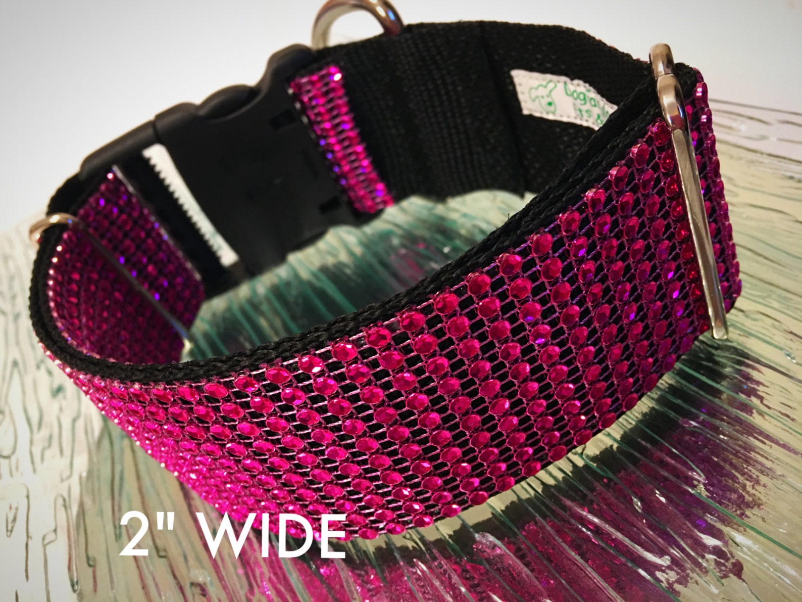 Pink Rhinestone BLING Dog Collar Crystal 2 WIDE Big Dog Etsy