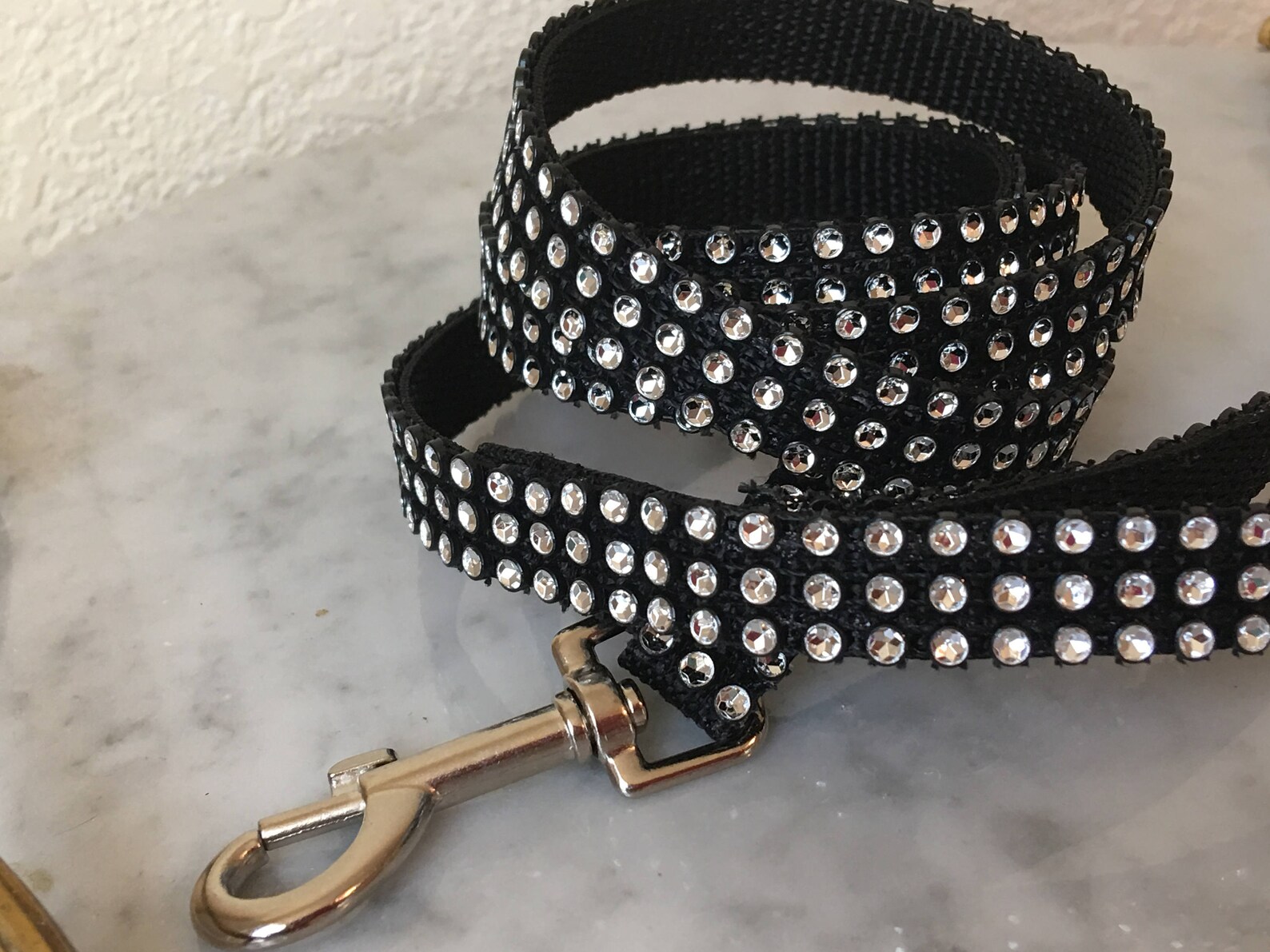 Silver Rhinestone Bling Dog Leash 1 3/4 or Etsy