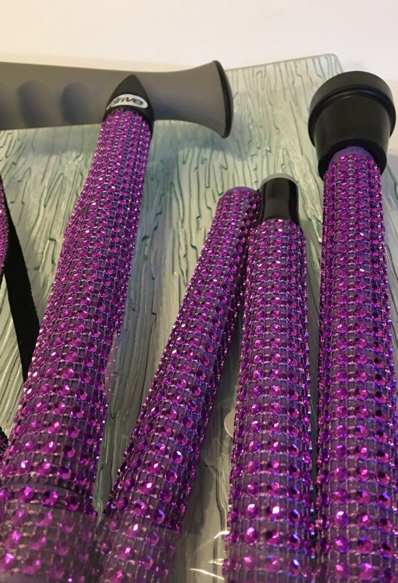 Purple Rhinestone Folding Cane Mobility Aid Sparkly Bling Multiple Sclerosis Balance Issues Post Surgery Gift Grandma Grandpa Mom Dad image 8