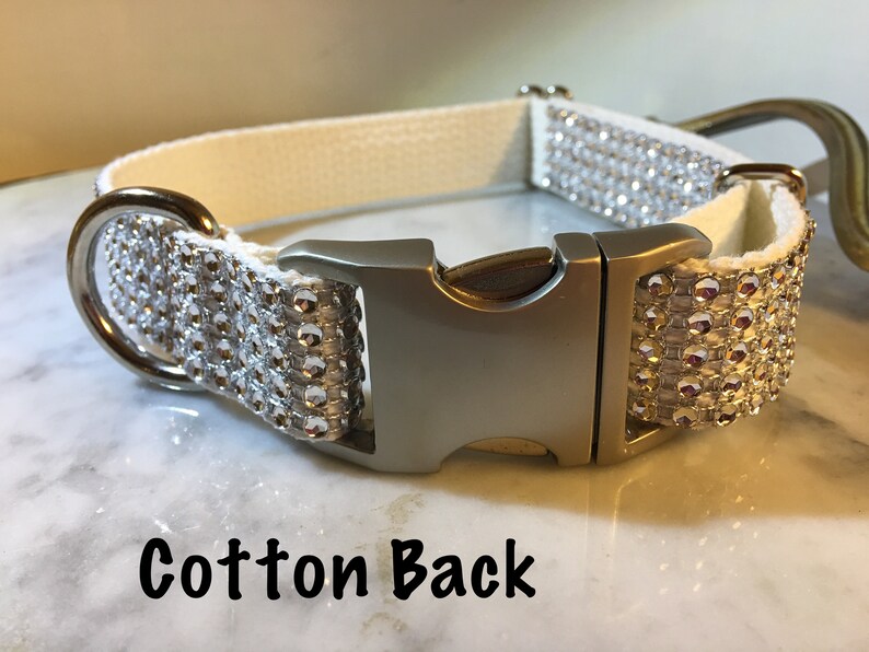 Rhinestone Dog Collar Cotton or Nylon Silver Metal Buckle Very Etsy