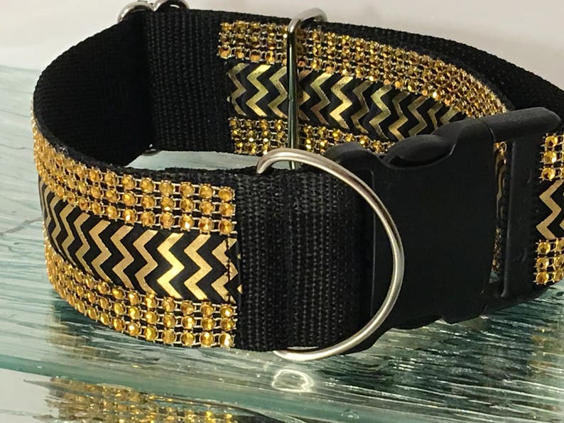 Gold Rhinestone BLING Big Dog Collar 2 WIDE Large Etsy