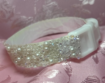 Perlen und Strass Hundehalsband, diamanté, funkelnd, einzigartig, Twilight Time Jewelry