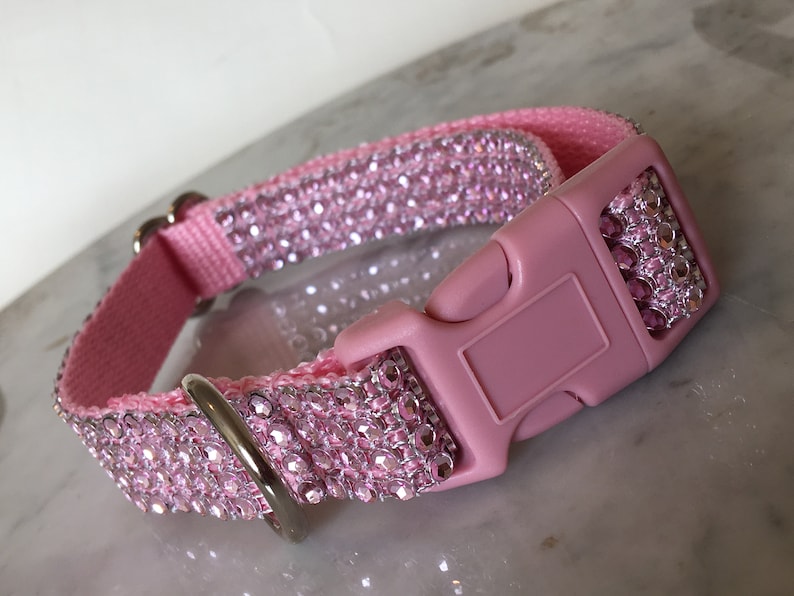 Pink Rhinestone BLING Dog Collar 3/4 wide Puppy Gift Etsy