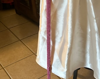 Elegant Pink Rhinestone Walking Cane, Marbled Acrylic Grip, Adjustable
