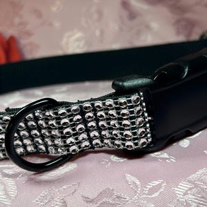 Silver faux Bling  Dog Collar. Elegant & Sparkling. Adjustable. Great Gift! Quick release  Plastic Buckle. Machine washable.