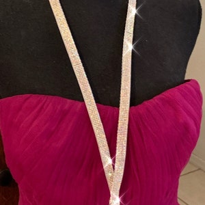 Gems and Sparkling AB Rhinestone Jewels adorn this glitzy-glam Lanyard. Great Gift for mom, RN, Sister. Elegant and Sparkles like Diamonds.