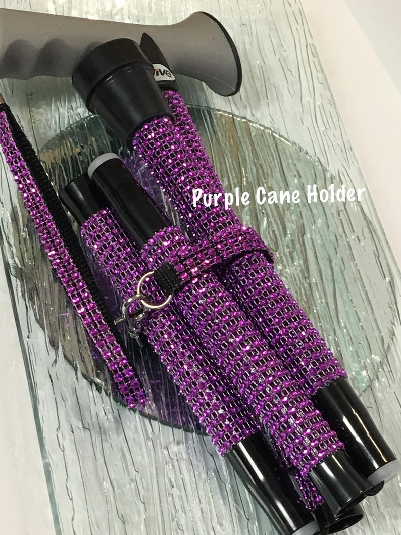 Purple Rhinestone Folding Cane Mobility Aid Sparkly Bling Multiple Sclerosis Balance Issues Post Surgery Gift Grandma Grandpa Mom Dad image 9