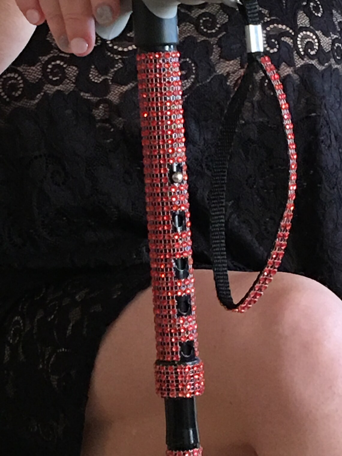 Red Rhinestone Bling Folding Walking Cane Elegant Sparkling | Etsy