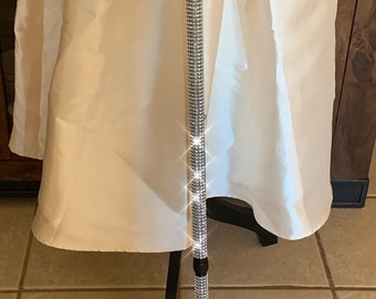 Silver Bling Walking Cane, Adjustable, Non-Folding, Elegant Diamante