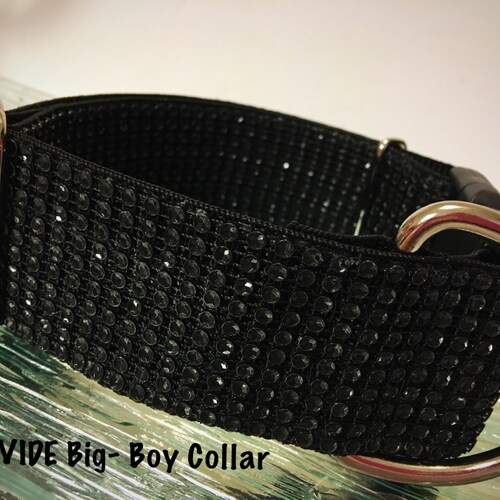 Black Rhinestone BLING 2 Wide Dog Collar Large Breed Etsy