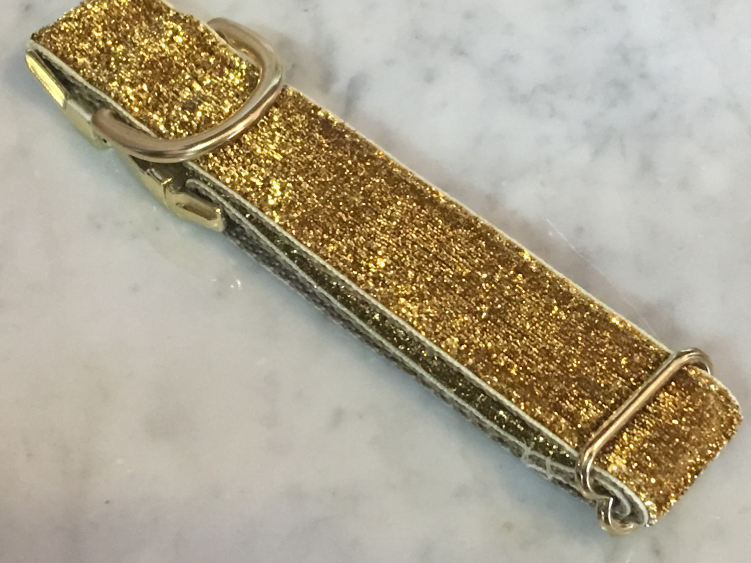 Gold Fabric Trim Dog Collar Gold Metal Buckle Tan Nylon - Etsy