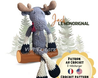 Jack the Nonorignal / the Moomoose - Crochet pattern to download, PDF French or English