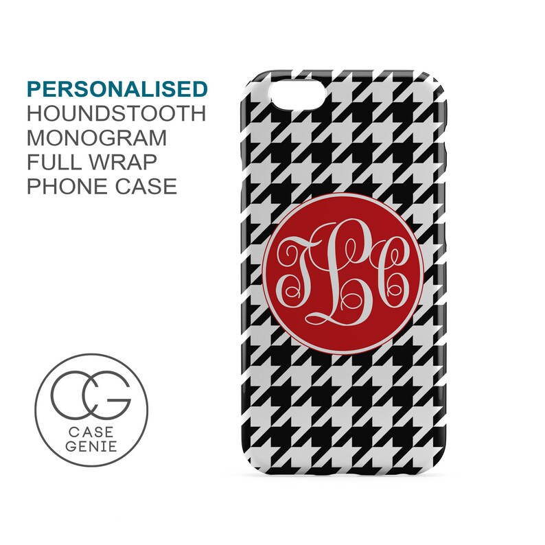 Houndstooth Personalised Monogram Case For Iphone X Xs Max Xr Etsy