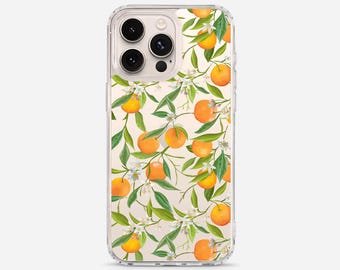 Orange Fruit Pattern Clear iPhone Case: Slim, Lightweight, Durable