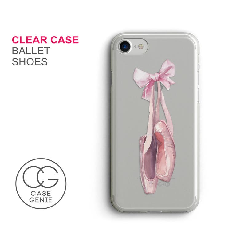 Ballet Shoes Clear Phone Case, iPhone 15 Pro Max Case, iPhone 14 Phone Case, 13 12 11 XR X XS Plus Cell Cover TPU Hybrid Tough Ballerina image 1