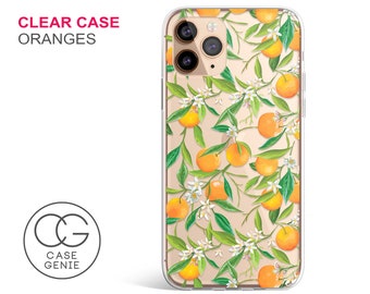 Orange Fruits Pattern Clear Case, iPhone 15 Pro Max Case, iPhone 14 Phone Case, 13 12 11 XR X XS Plus Cell Cover Fruit Clear