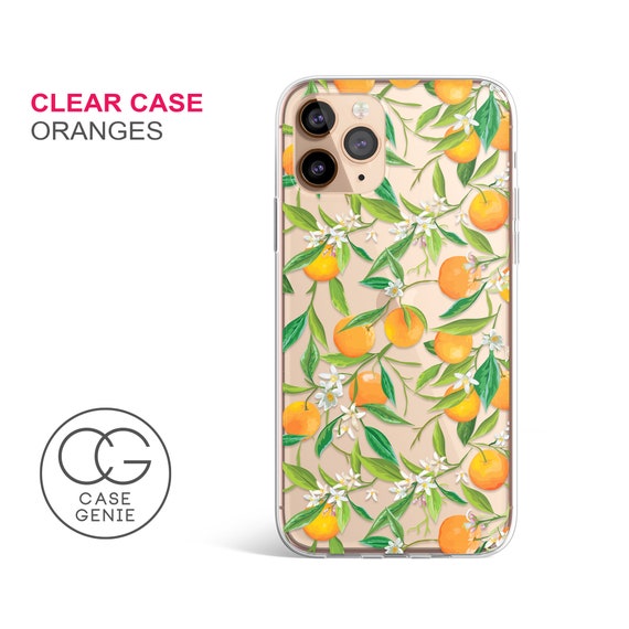 Orange Fruits Pattern Clear Case iPhone 15 Pro Max Case 