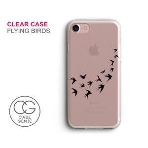 Flying Birds Clear Phone Case, iPhone 16 Pro Max Case, iPhone 15 Phone Case, 14 13 12 11 X XR Plus Cell Cover Animal Bird