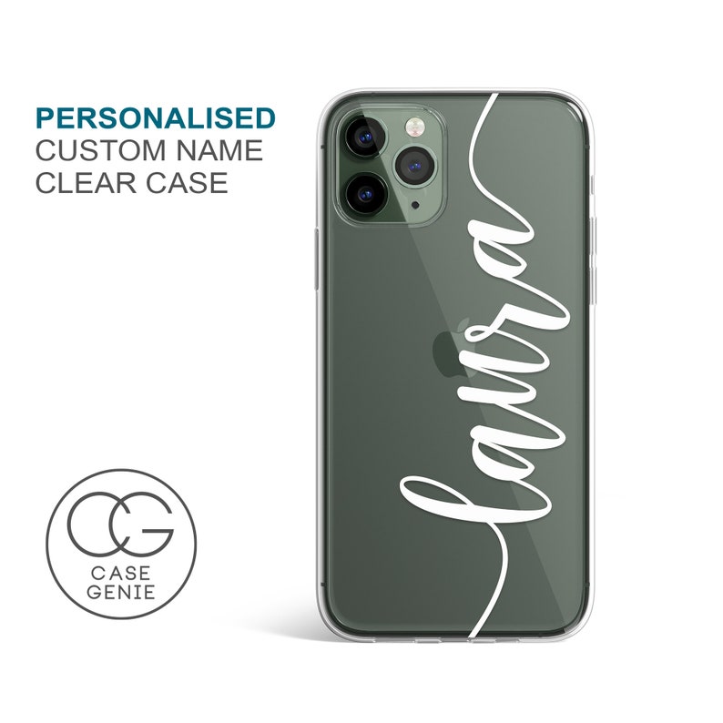 Personalised iPhone 13 Pro Max Handwritten Name Clear Phone image 1